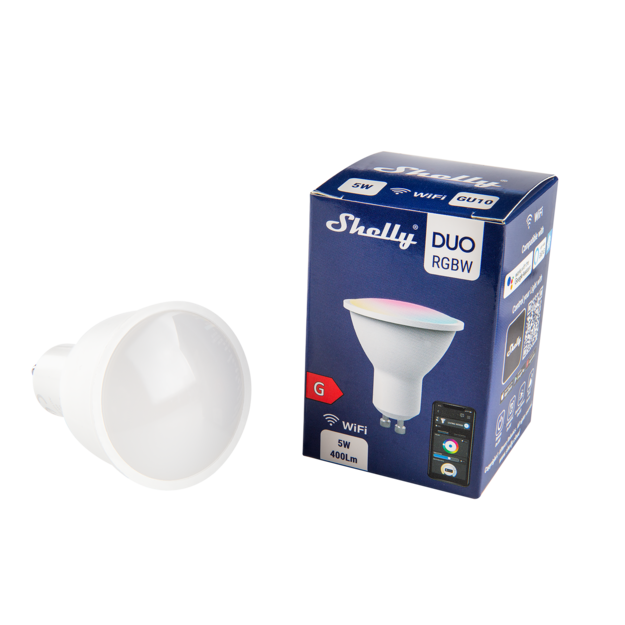 Shelly Duo G10 RGBW - Stmívatelná žárovka Shelly Duo G10 RGBW - Stmívatelná žárovka